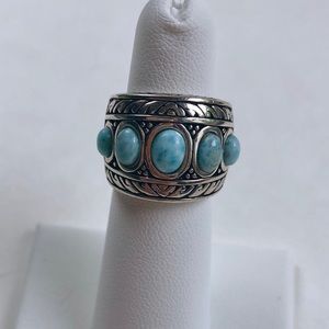 Bohemian Larimar Sterling Silver Southwestern Ring